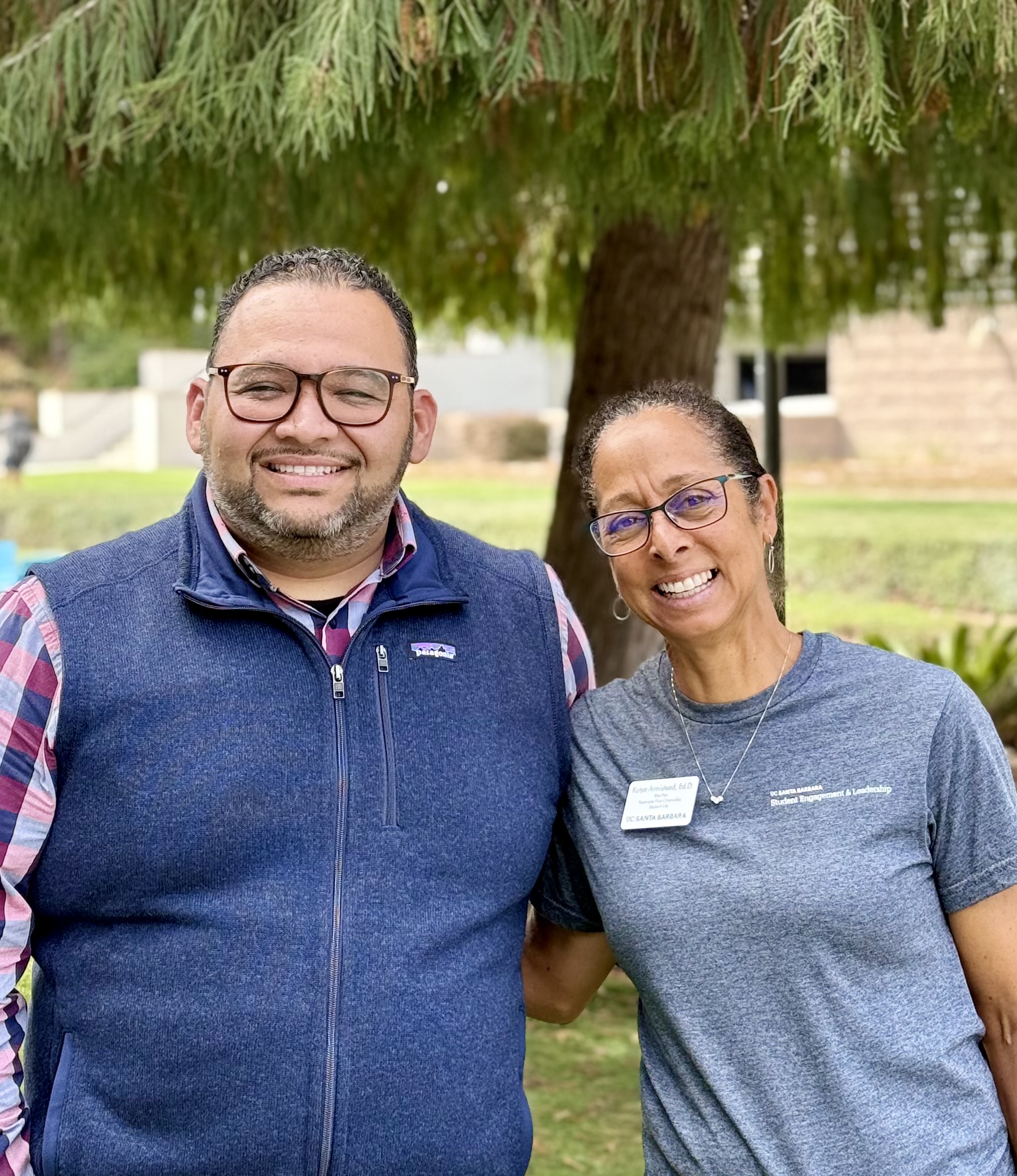 Dean of Students Dr. Joaquin Becerra and Associate Vice Chancellor for Student Affairs Dr. Katya Armistead